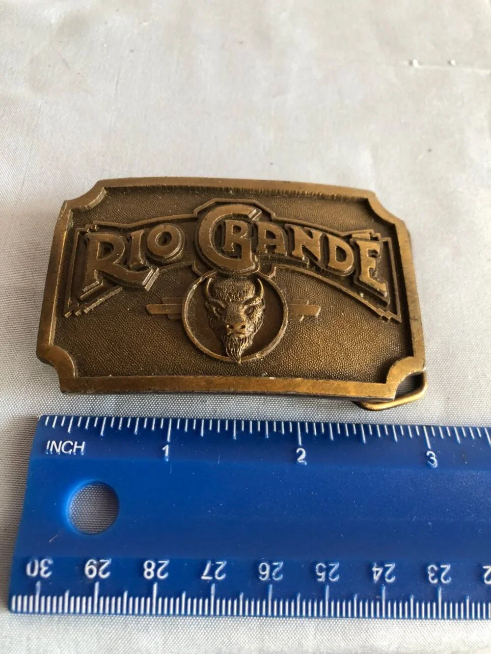 Humphreys Leather Goods RIO GRANDE Brass Tone Belt Buckle #F33